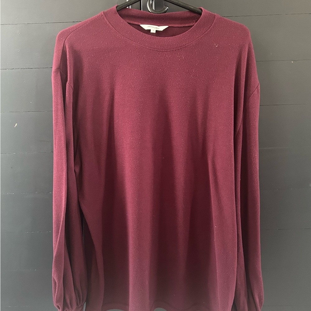 Amaryllis XL Burgundy Long Sleeve Top